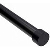 Umbra 245976-111 Cappa Brushed Black Curtain Rod  Modern Curtain Rod Extends from 66 to 120 Inches and Includes Matching Finials, Brackets and Hardware, 1-Inch Diameter Drapery Rod