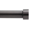 Umbra 245976-111 Cappa Brushed Black Curtain Rod  Modern Curtain Rod Extends from 66 to 120 Inches and Includes Matching Finials, Brackets and Hardware, 1-Inch Diameter Drapery Rod