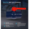 Midline Valve PVC Ball Valve with Pink T-Handle for Potable Water Use 3'' Solvent Connections Grey Plastic (492T300)