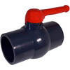 Midline Valve PVC Ball Valve with Pink T-Handle for Potable Water Use 3'' Solvent Connections Grey Plastic (492T300)