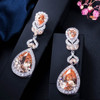 Cubic Zirconia Crystal Long Drop Dangle Pageant Earrings