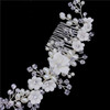 Delicate Silver Wedding Hair Jewelry Porcelain Flower Bridal Hair Comb