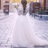 Long Sleeves Beach Wedding Dress  Lace Bridal Princess Boho Gown