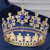 Crystal Round Diadem Wedding Crown Gold Tiaras Bridal Hair Pageant