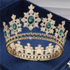 Crystal Round Diadem Wedding Crown Gold Tiaras Bridal Hair Pageant