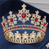 Crystal Round Diadem Wedding Crown Gold Tiaras Bridal Hair Pageant