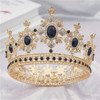Crystal Round Diadem Wedding Crown Gold Tiaras Bridal Hair Pageant