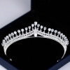 Rhinestone Zircon Queen Bride Crown and Tiaras Bridal Diadem Wedding Party Headpiece Hair
