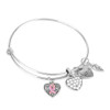 Pink Ribbon Charm Bangle/ Breast Cancer Awareness Jewelry Pink Ribbon Charm Bangle/ Breast Cancer Awareness Jewelry