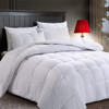 Luxury Queen/King/Twin Size All-Season White Down Alternative Quilted Comforter Corner Duvet Tab Machine Wash Stand Alone Comforter Bedding