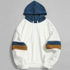 Men Outwear Casual Patchwork Slim Fit Hoodie Outwear Sweatshirt