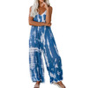Women Tie-dye Jumpsuits Casual Jumpsuit Loose Overalls Denim Romper