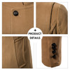 Men Jacket Coat Stand Collar Overcoat Solid Slim Fit Wool