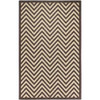 Chevron Design Indoor/Outdoor Dark Brown Area Rug