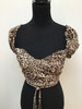 Salty cheetah print one shoulder crop top size large