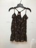 Mudd brown spaghetti strap floral print top size large