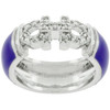 Purple Enamel Cubic Zirconia Ring