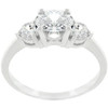 Oval Serenade Triplet Ring in Silvertone Finish
