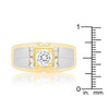 Cubic Zirconia Two-Tone Mens Ring