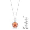 Beautiful Floral Cut Champagne CZ Pendant