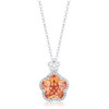 Beautiful Floral Cut Champagne CZ Pendant