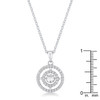.9Ct Timeless Rhodium Plated Double Pave Circle Dancing CZ Pendant