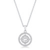 .9Ct Timeless Rhodium Plated Double Pave Circle Dancing CZ Pendant
