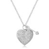.12 Ct Rhodium Heart and Arrow Pendant with CZ
