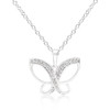 Dainty Butterfly Cubic Zirconia Pendant Necklace