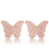 Jess Glittery Butterfly Rose Gold Stud Earrings