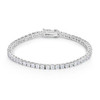 Silvertone Finish Victorian Cubic Zirconia Tennis 7 Inch Bracelet