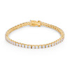 Goldtone Finish Victorian Cubic Zirconia Tennis 7 Inch Bracelet