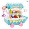 Children Toy Trolley Fruit Vegetables Shop Simulation Small Cart Pretend Playset