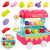 Children Toy Trolley Fruit Vegetables Shop Simulation Small Cart Pretend Playset