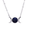 Crystal Crescent Moon Pendant Necklace
