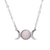 Crystal Crescent Moon Pendant Necklace