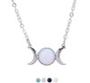 Crystal Crescent Moon Pendant Necklace