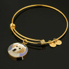 GOLDEN RETRIEVER LUXURY BANGLE WITH CIRCLE CHARM