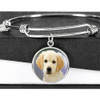 GOLDEN RETRIEVER LUXURY BANGLE WITH CIRCLE CHARM