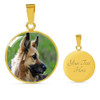 GERMAN SHEPHERD  LUXURY NECKLACE WITH CIRCLE CHARM