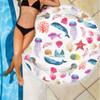 Watercolor Ocean Beach Blanket with Whales Fish Starfish and Jellyfish