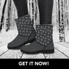 DOG BONE PATTERN FAUX FUR BOOTS