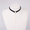 LEATHER NECKLACE WITH GEOMETRIC DROP OFFER