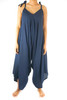 Solid Blue Boho Hippie Jumpsuit Rompers