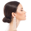 Gold Rhinestone Fringe Duster Earrings