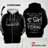 Once upon a time there was a girl who really loved fishing 3D Custom Hoodie