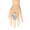 Textured Silver Metal Chunky Ring