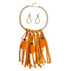 Mustard Tribal Tassel Drop Necklace