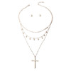 Cross and Charm Necklace Set