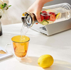 Heat Resistant Glass Carafe with Stainless Steel Silicone Flip-top Lid - Glass Water Pitcher Fridge Ice Tea Maker, 1000ml/35oz